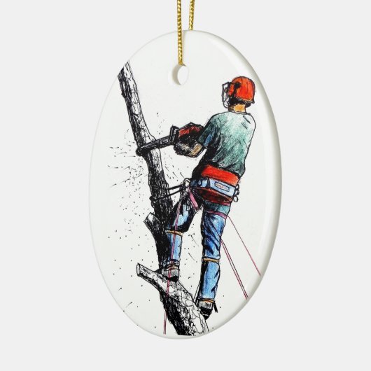 Arborist Tree Surgeon Keramikornament (Links)