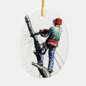 Arborist Tree Surgeon Keramikornament (Vorne)
