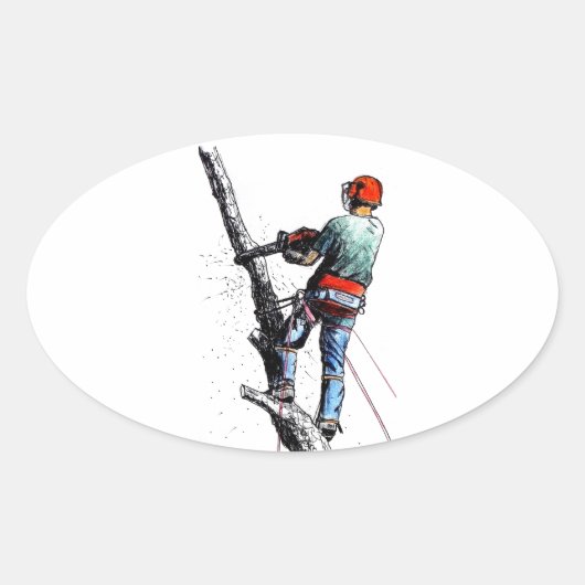Arborist Tree Surgeon Ovaler Aufkleber (Vorderseite)