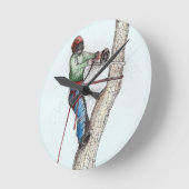 Arborist Tree Surgeon Runde Wanduhr (Winkel)