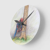 Arborist Tree Surgeon Runde Wanduhr (Winkel)