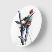 Arborist Tree Surgeon Runde Wanduhr (Winkel)