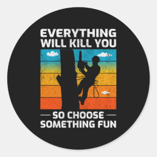 Arborist Treuhirn Klettersteiger Runder Aufkleber