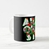 Arboristisches Cool-grün- und rotes Textdesign Kaffeetasse (Vorderseite Links)