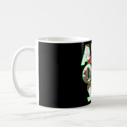 Arboristisches Cool-grün- und rotes Textdesign Kaffeetasse (Links)