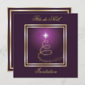 Arbre de Noël Abstrait Einladung (Vorne/Hinten)