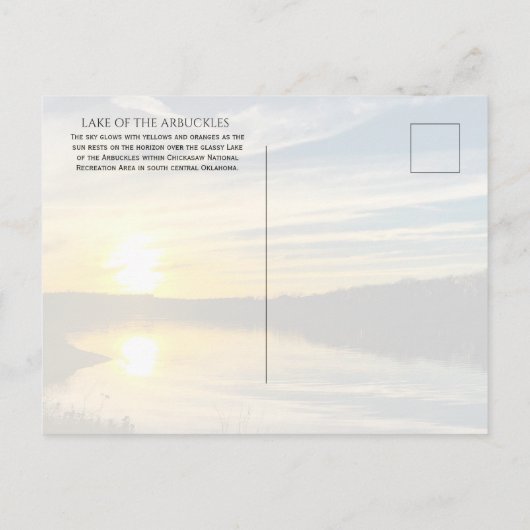 Arbuckles-See, Chickasaw National Rec Area Postkarte (Rückseite)