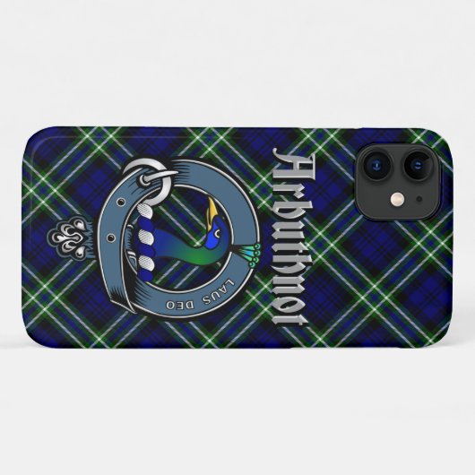 Arbuthnot Clan Abzeichen & Tartan Phone Case (Rückseite (Horizontal))