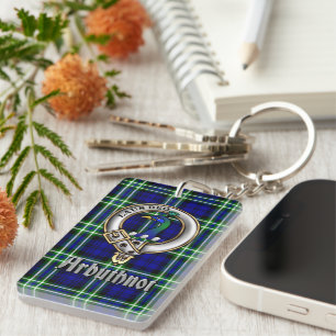 Arbuthnot-Clan-Abzeichen/Tartan-Rechteck Schlüsselanhänger