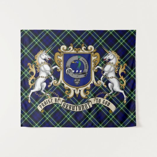 Arbuthnot Clan Abzeichen & Tartan Tapestry Wandteppich (Vorderseite (Horizontal))