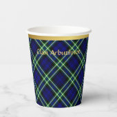 Arbuthnot Personalisiert Tartan Christmas Pappbecher (Rückseite)