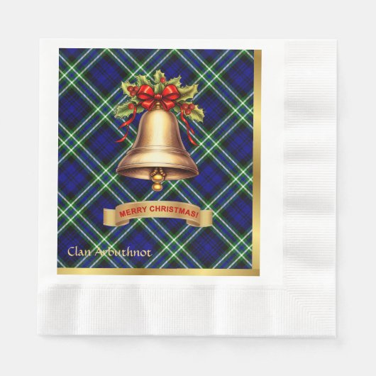 Arbuthnot Personalisiert Tartan Christmas Serviette (Vorderseite)