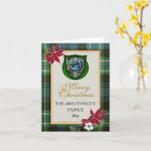 Arbuthnott Scottish Clan Tartan & Crest Karte (Gelbe Blume)