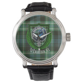 Arbuthnott Scottish Clan Tartan und Wappen Armbanduhr