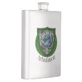 Arbuthnott Scottish Clan Tartan und Wappen Flachmann (Rechts)