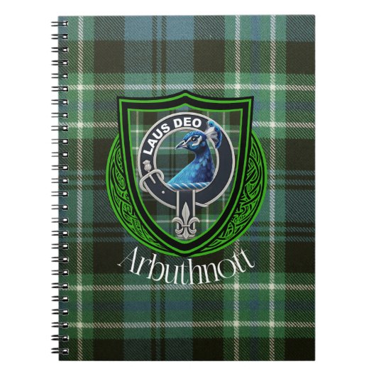 Arbuthnott Scottish Clan Tartan und Wappen Notizblock (Vorderseite)