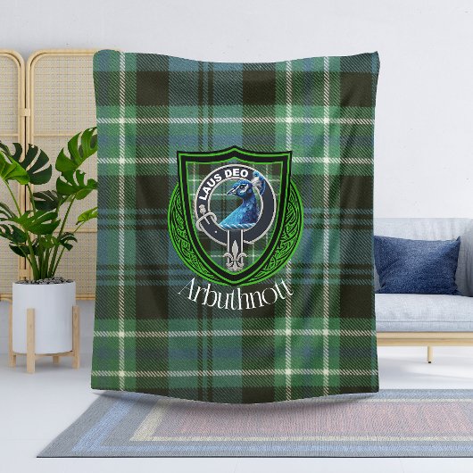 Arbuthnott Scottish Clan Tartan & Wappen Fleecedecke
