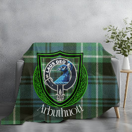 Arbuthnott Scottish Clan Tartan & Wappen Fleecedecke