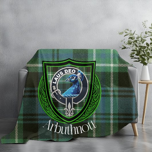 Arbuthnott Scottish Clan Tartan & Wappen Fleecedecke