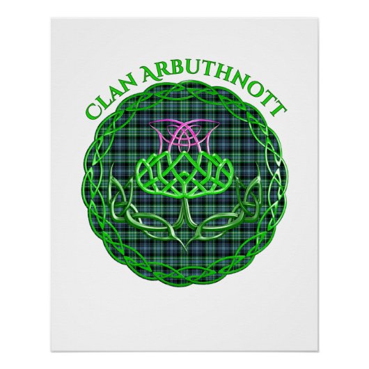 Arbuthnott Scottish Tartan Celtic Thistle Poster (Vorderseite)