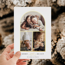 Arc 3 Foto Merry & Bright Gold Foil Folieneinladung