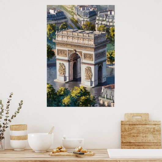 Arc de Triomphe Ansicht von oben Poster (Küche)