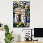 Arc de Triomphe Ansicht von oben Poster (Heimbüro)