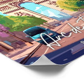 Arc de Triomphe Art Vintage Reise Illustration Poster (Ecke)