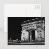 Arc de Triomphe at night in Paris Postkarte (Vorne/Hinten)