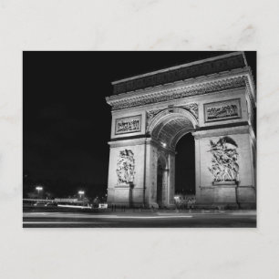 Arc de Triomphe at night in Paris Postkarte