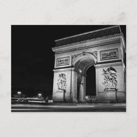 Arc de Triomphe at night in Paris Postkarte (Vorderseite)