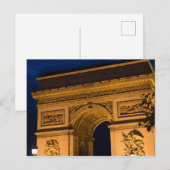 Arc de Triomphe at Night, Paris Postkarte (Vorne/Hinten)