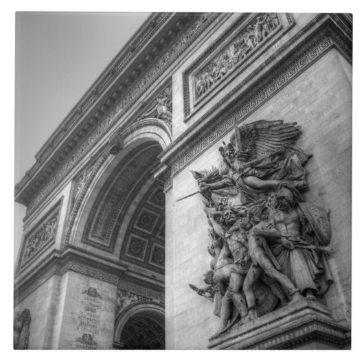 Arc de Triomphe b/w Fliese (Vorderseite)