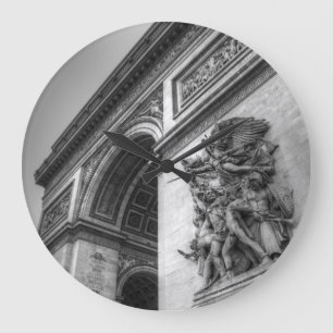 Arc de Triomphe b/w Große Wanduhr