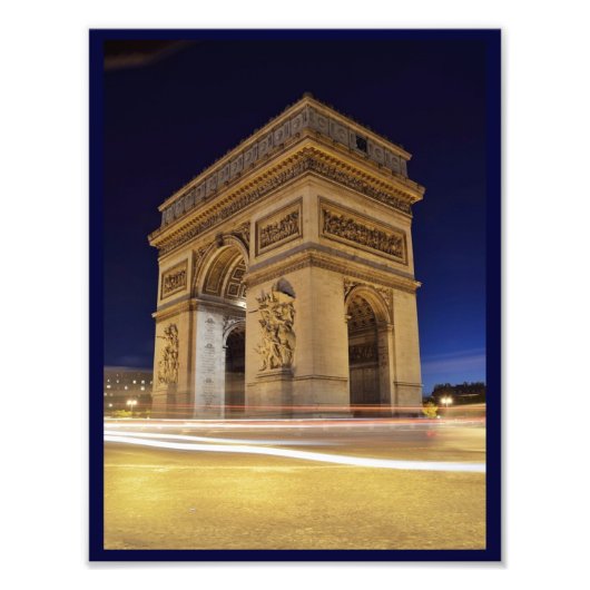 Arc de Triomphe de l'Étoile - Nachtaufnahme in Par Fotodruck (Vorne)