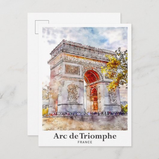Arc de Triomphe Frankreich Postkarte (Vorne/Hinten)