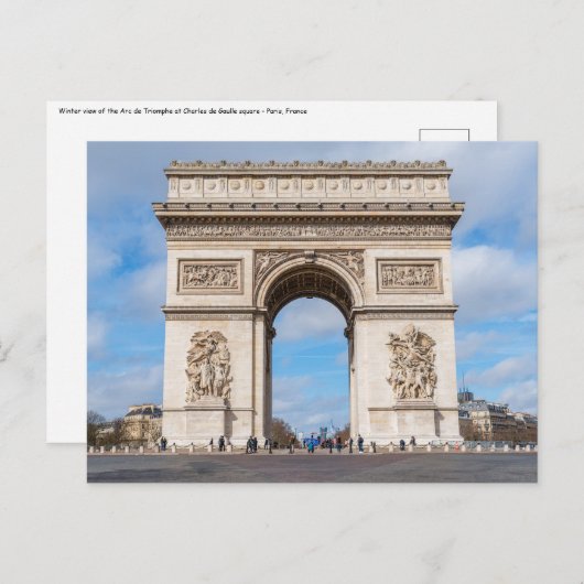 Arc de Triomphe in Paris, Frankreich Postkarte (Vorne/Hinten)