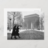 Arc de Triomphe neige - 1940 - Robert Doisneau Postkarte (Vorne/Hinten)
