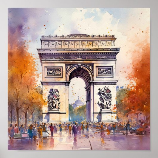 Arc De Triomphe Paris Art Poster (Vorne)