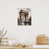 Arc De Triomphe Paris Frankreich Art Print Poster (Küche)