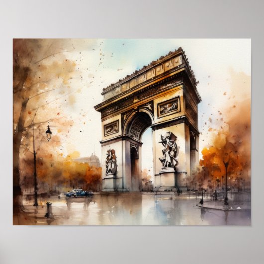 Arc De Triomphe Paris Frankreich Art Print Poster (Vorne)