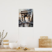 Arc De Triomphe Paris Frankreich Art Print Poster (Küche)