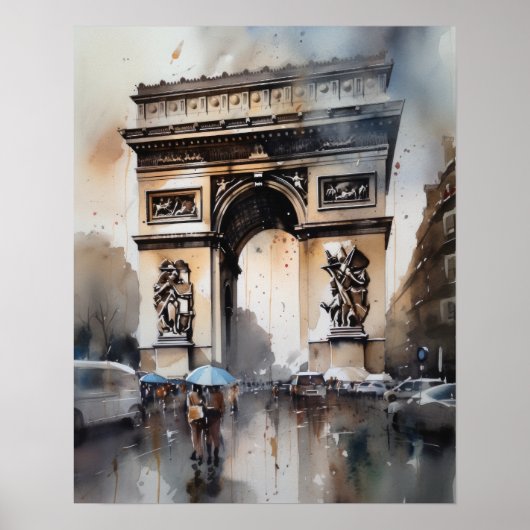 Arc De Triomphe Paris Frankreich Art Print Poster (Vorne)
