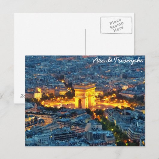 Arc de Triomphe, Paris, Frankreich Postkarte (Vorne/Hinten)