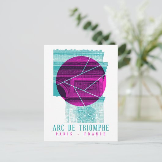 Arc De Triomphe Paris Frankreich Postkarte (Stehend Vorderseite)