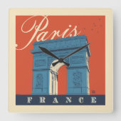 Arc de Triomphe | Paris, Frankreich Quadratische Wanduhr (Vorderseite)