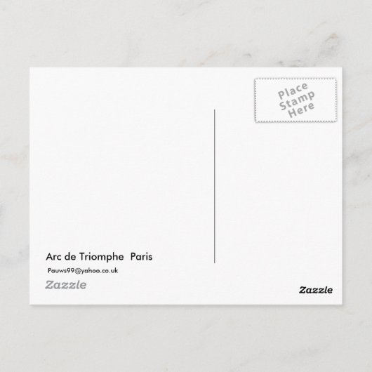 Arc de Triomphe Paris Postkarte (Rückseite)