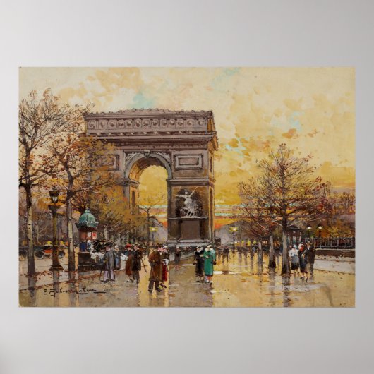 Arc de Triomphe, Paris, von Eugene Galien Lalou Poster (Vorne)