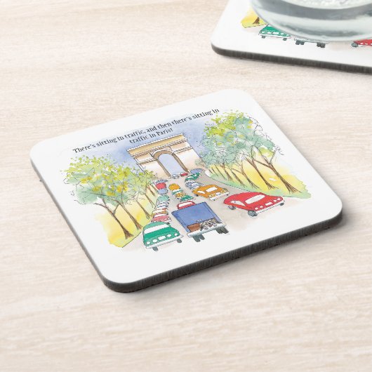 Arc de Triomphe Paris Wasserfarbener Traum Getränkeuntersetzer (Linke Seite)