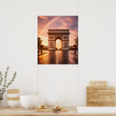 Arc de Triomphe under rainbow Poster (Küche)